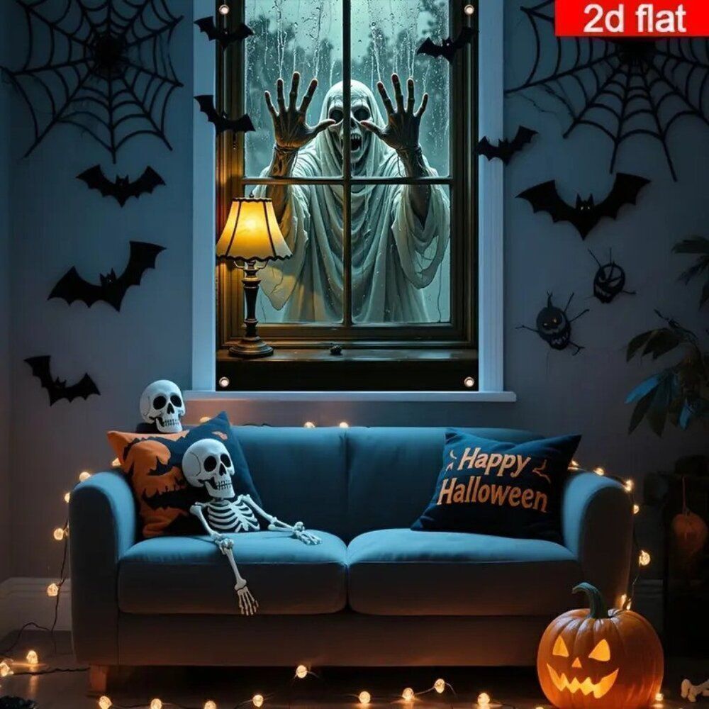 2D/Flat Polyester Zombie Creepy Horror Gothic Haunted House Door Decor 31"x47"